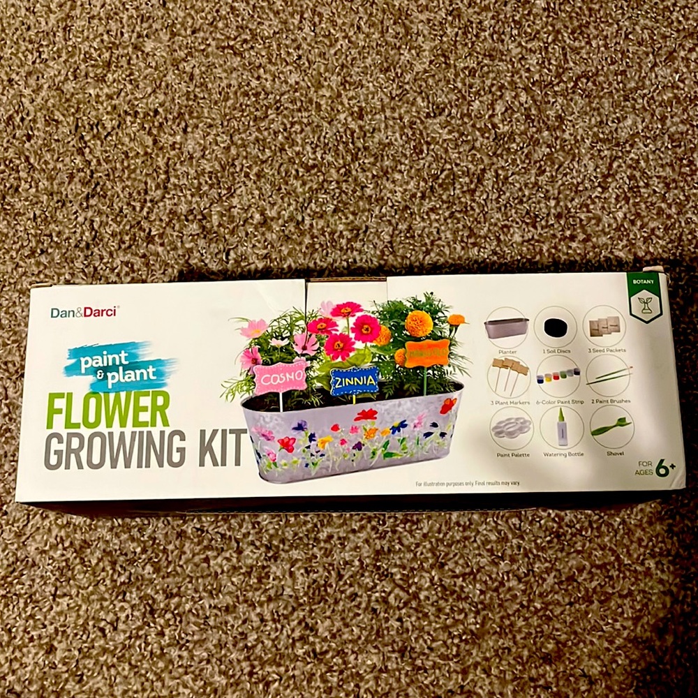 Paint and plant flower growing kit. Never opened!